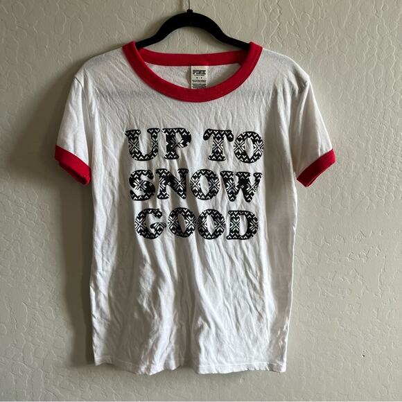 Victoria Secret Pink Up to Snow Good Oversized Tee - Picture 1 of 4
